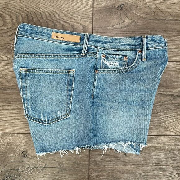 GRLFRND Cindy Button-Fly Distressed Blue Jean Cut Off‎ Shorts Size 28 - Picture 2 of 13
